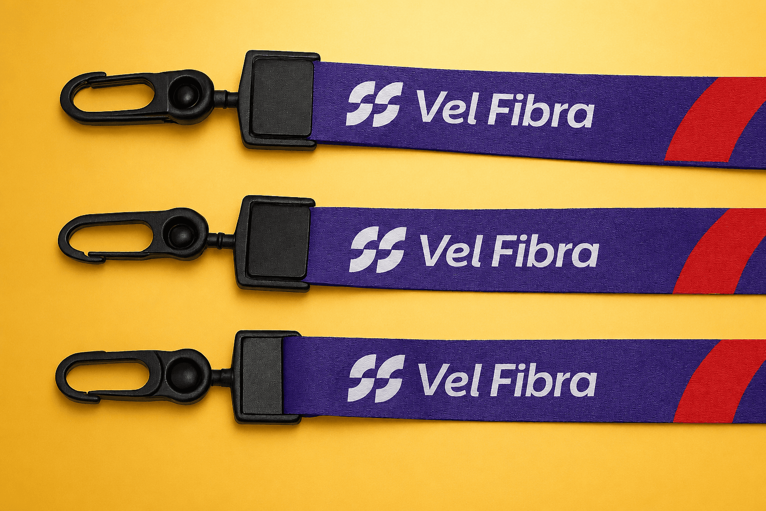 Cordão Personalizado Digital 0,80 cm x 20mm com Clips e Fixador de Plástico