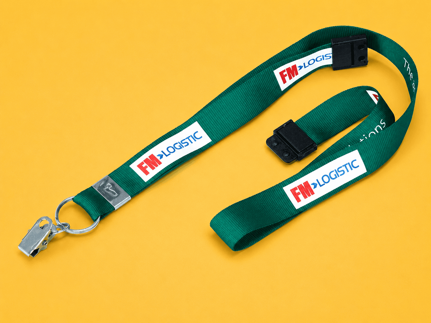 Cordão Personalizado Digital 0,80 cm x 20mm com Clips de Metal e Trava de Segurança
